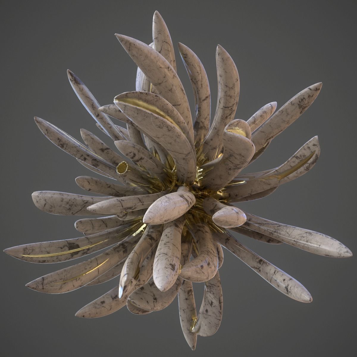 Golden Lotus Low-poly 3D model_7