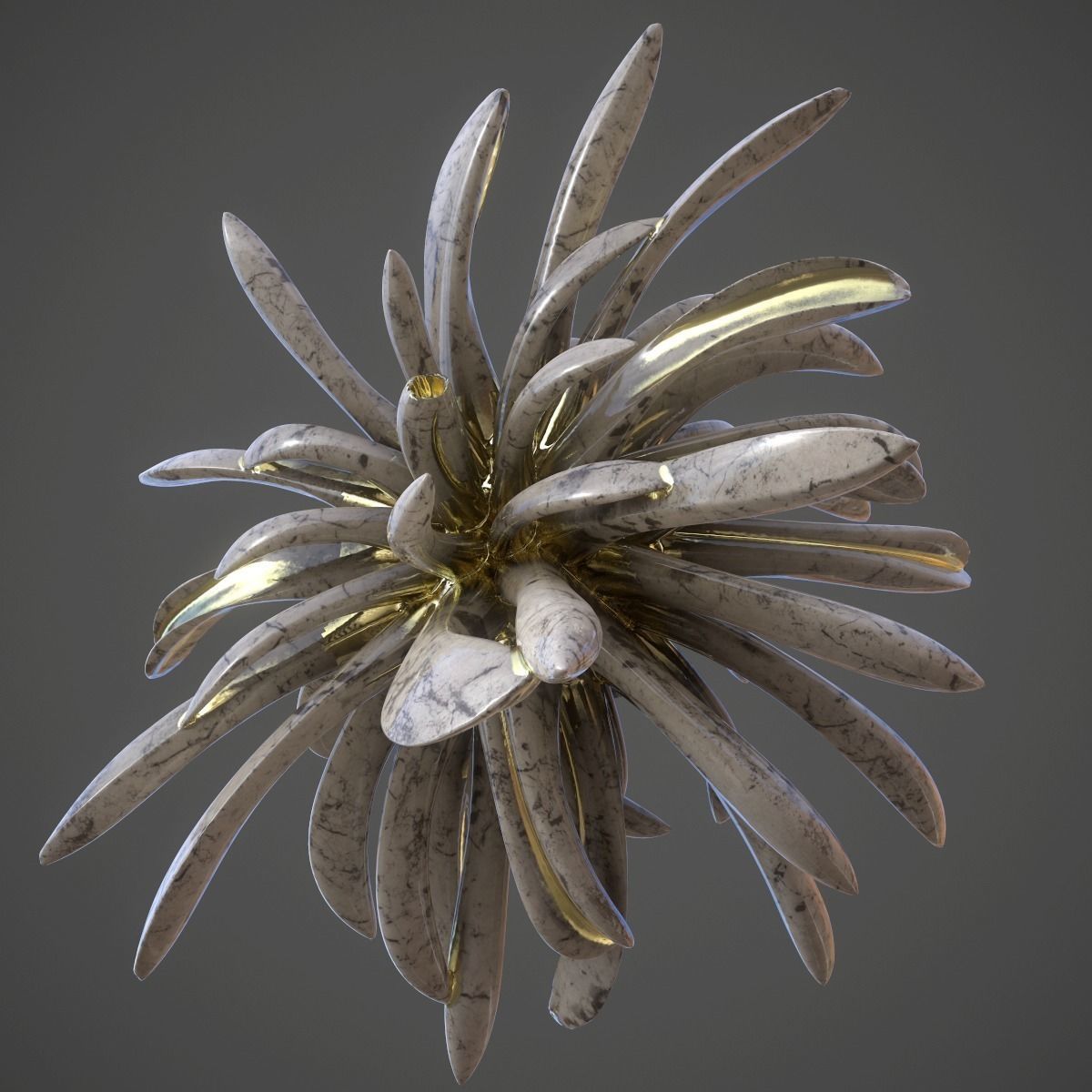 Golden Lotus Low-poly 3D model_6