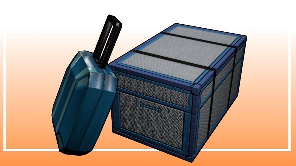 Game-Ready Futuristic Luggage Props Low-poly 3D model_4