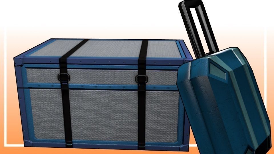 Game-Ready Futuristic Luggage Props Low-poly 3D model_5