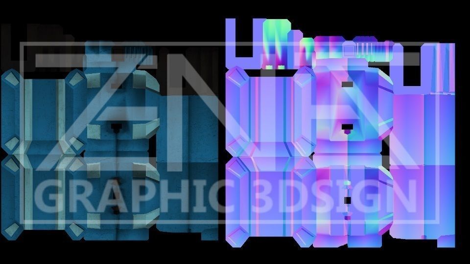 Game-Ready Futuristic Luggage Props Low-poly 3D model_14