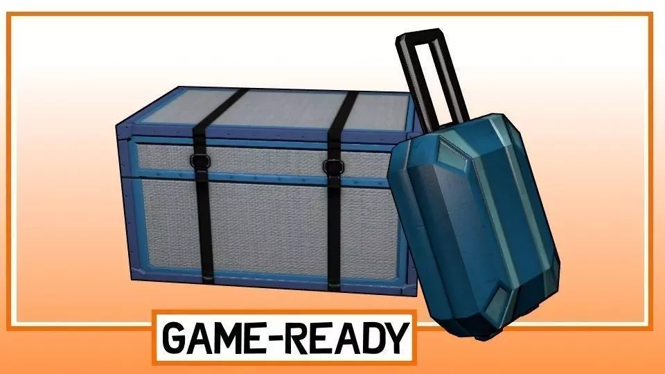 Game-Ready Futuristic Luggage Props Low-poly 3D model_0