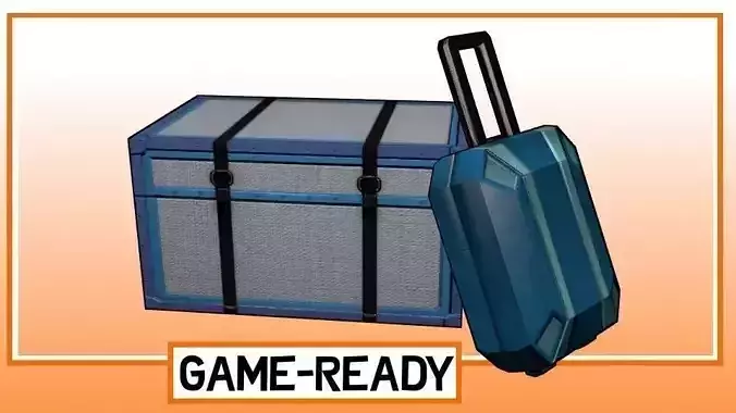 Game-Ready Futuristic Luggage Props Low-poly 3D model