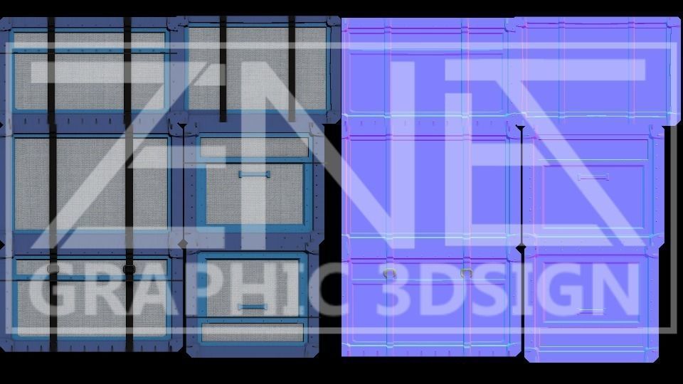 Game-Ready Futuristic Luggage Props Low-poly 3D model_15