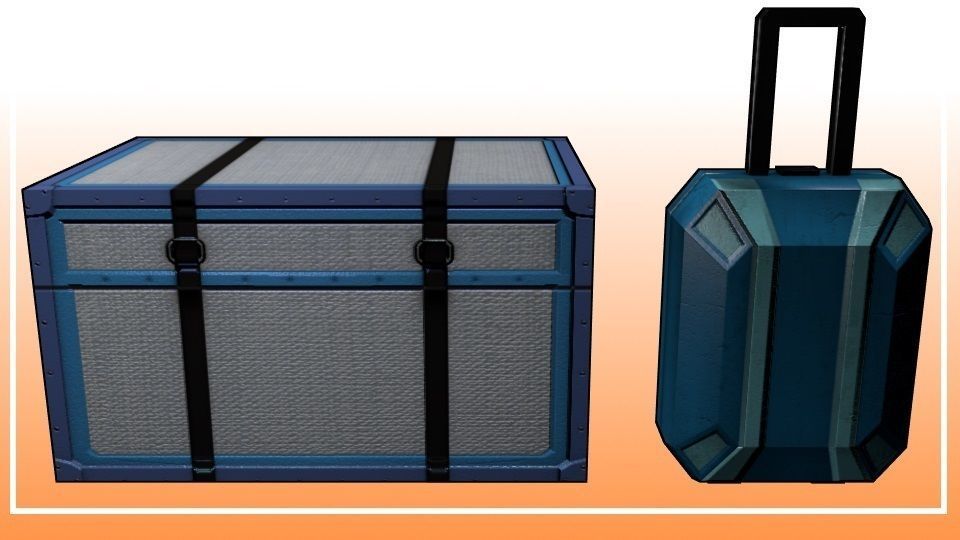 Game-Ready Futuristic Luggage Props Low-poly 3D model_3