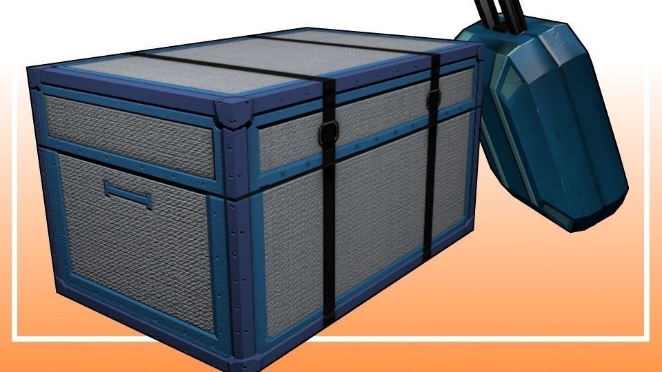 Game-Ready Futuristic Luggage Props Low-poly 3D model_6