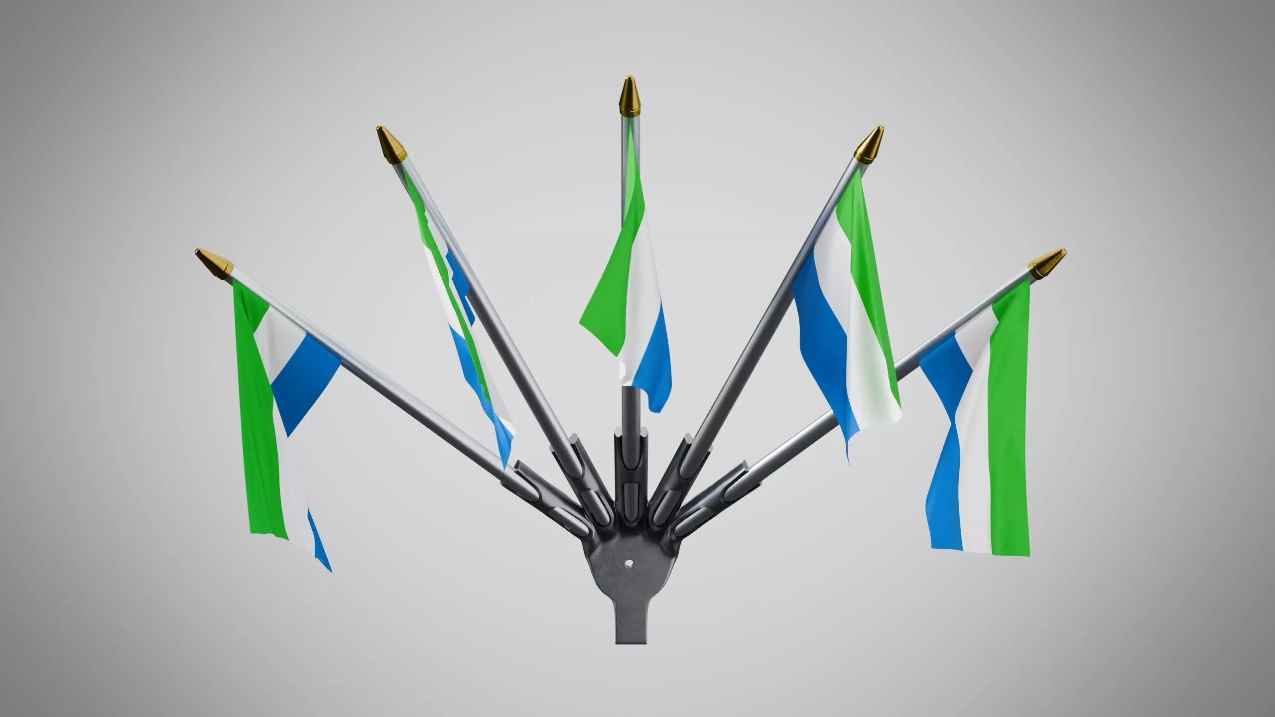 Wall Mount Flags 5 Of Sierra Leone Low-poly 3D model