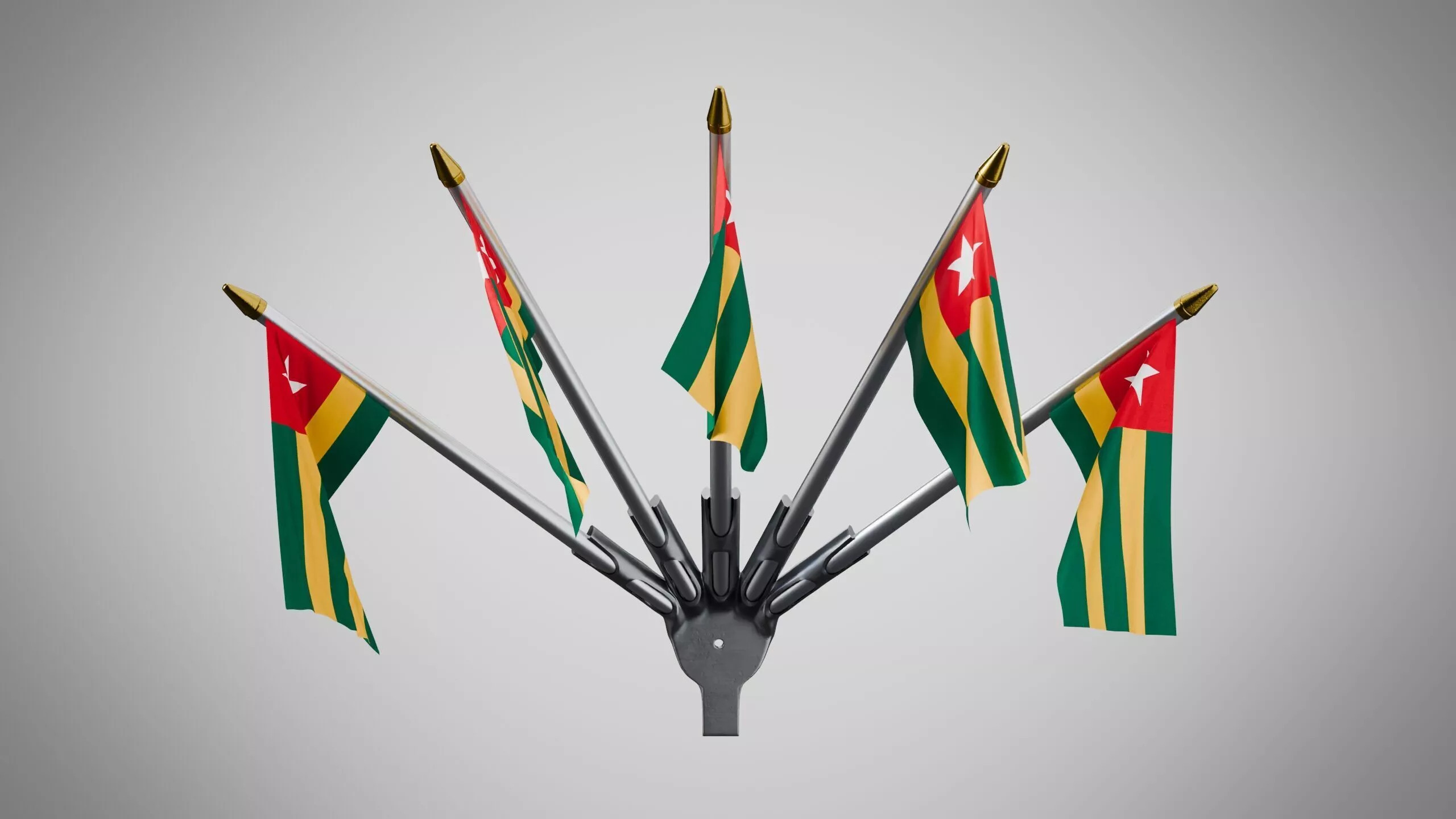 Wall Mount Flags 5 Of Togo Low-poly 3D model