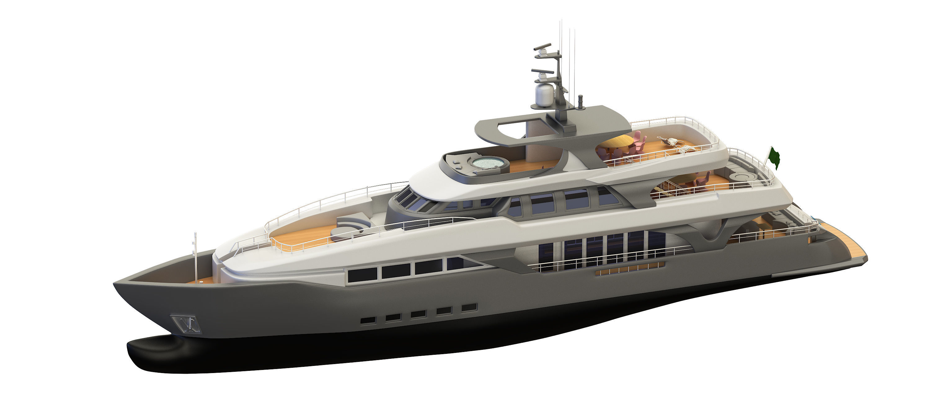 Super Yacht 3D Model 3D model_3