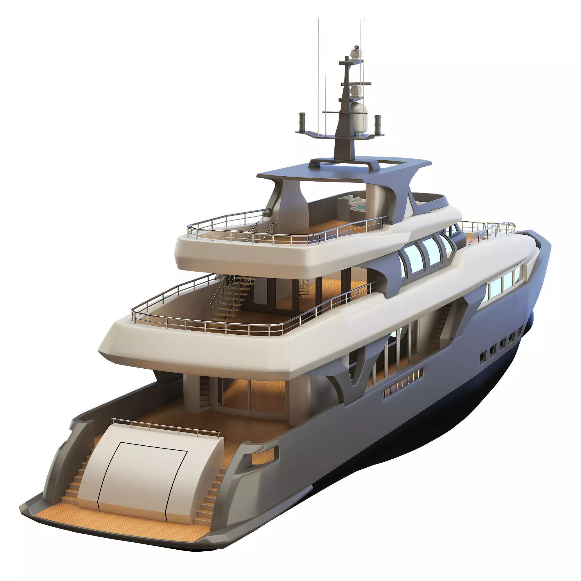 Super Yacht 3D Model 3D model_0