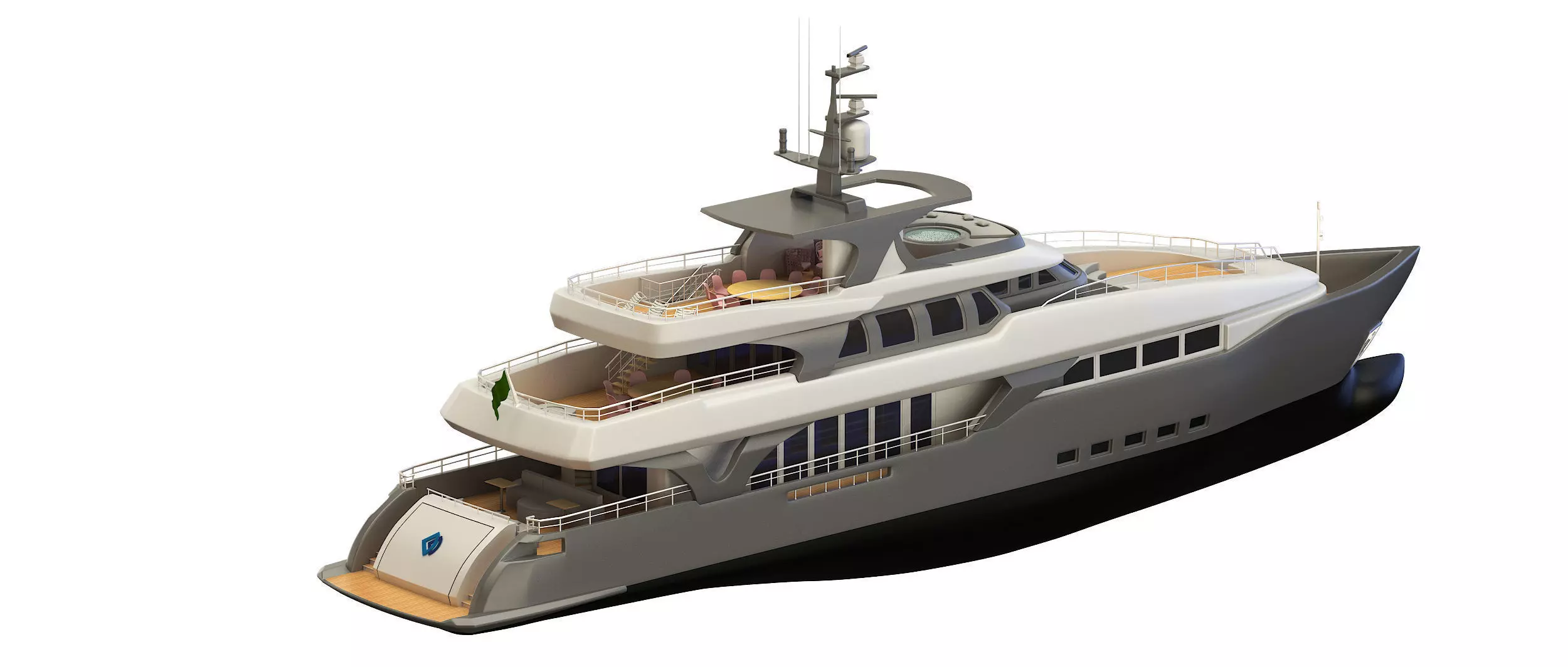 Super Yacht Without Furniture 3D model