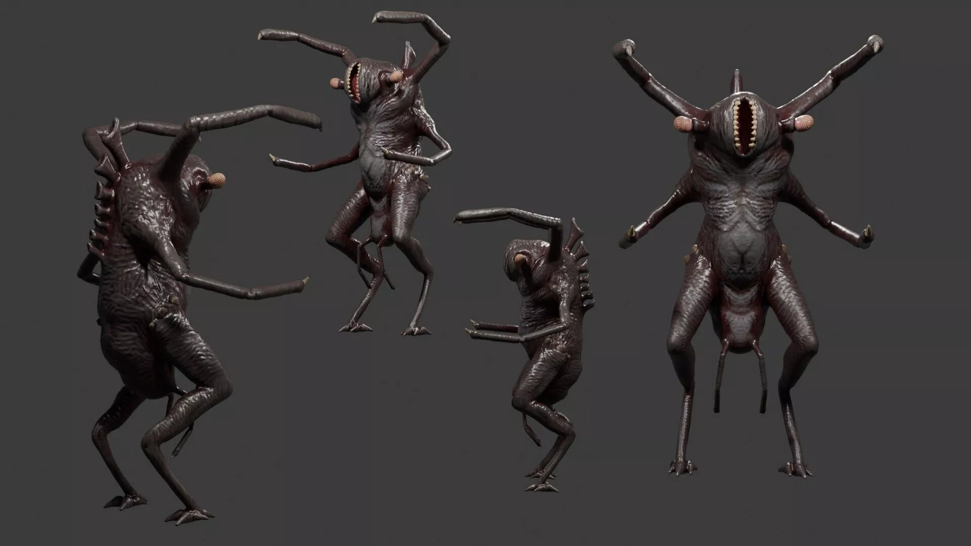 Terrifying Insectoid Monster Low-poly 3D model