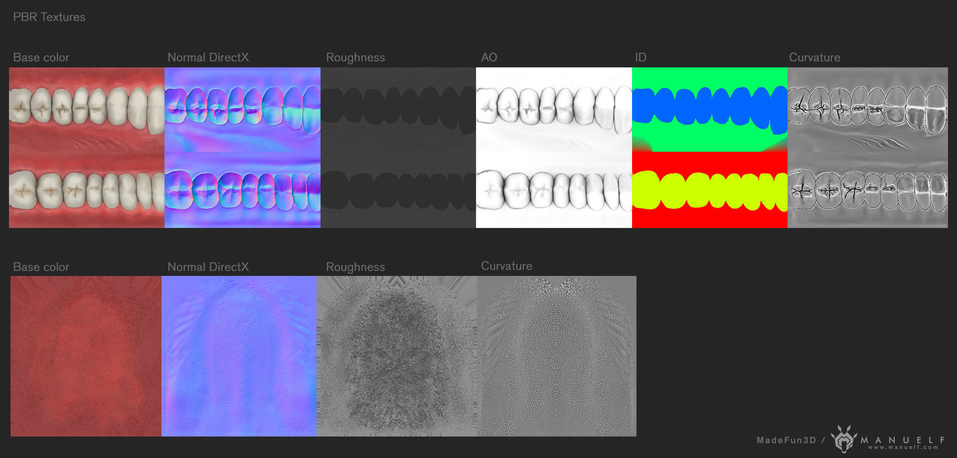 Low Poly Teeth Set with PBR textures Low-poly 3D model_6