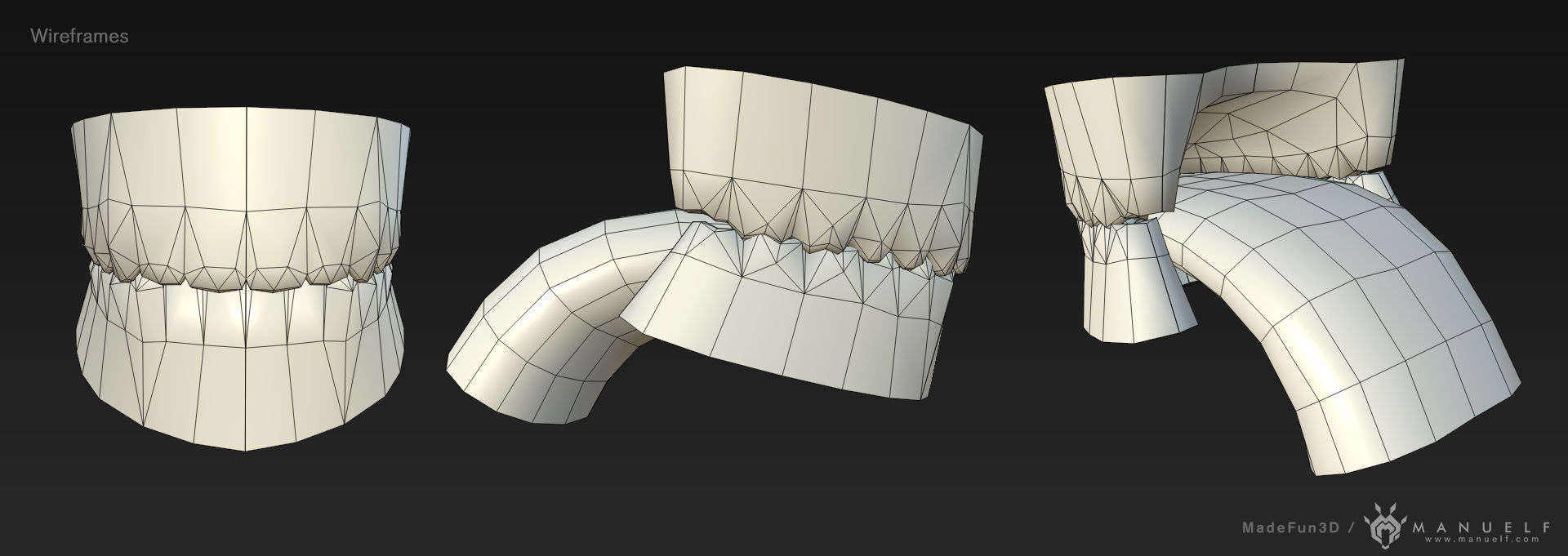 Low Poly Teeth Set with PBR textures Low-poly 3D model_5