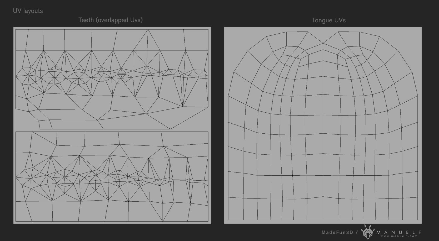 Low Poly Teeth Set with PBR textures Low-poly 3D model_7
