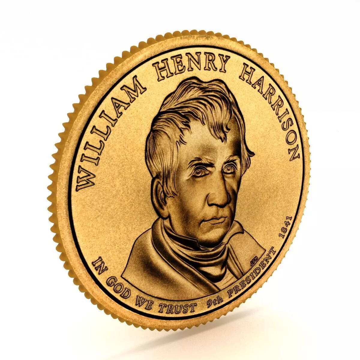 9 th PRESIDENT William Henry Harrison Presidential 1 Coin 3D model