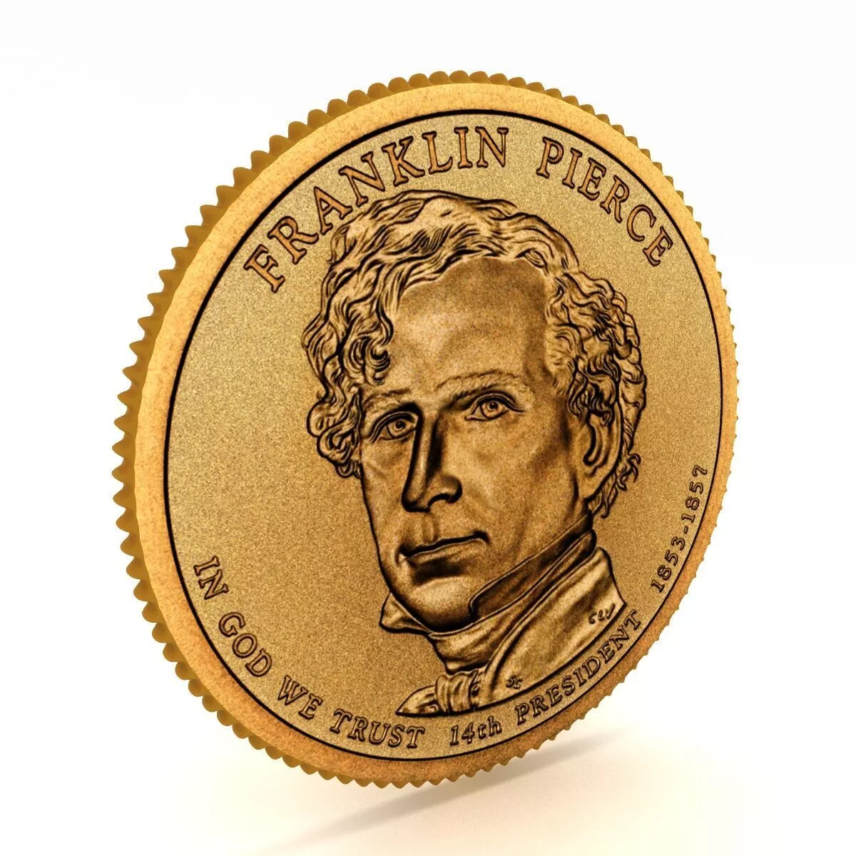 14th PRESIDENT Franklin Pierce Presidential Coin 3D model
