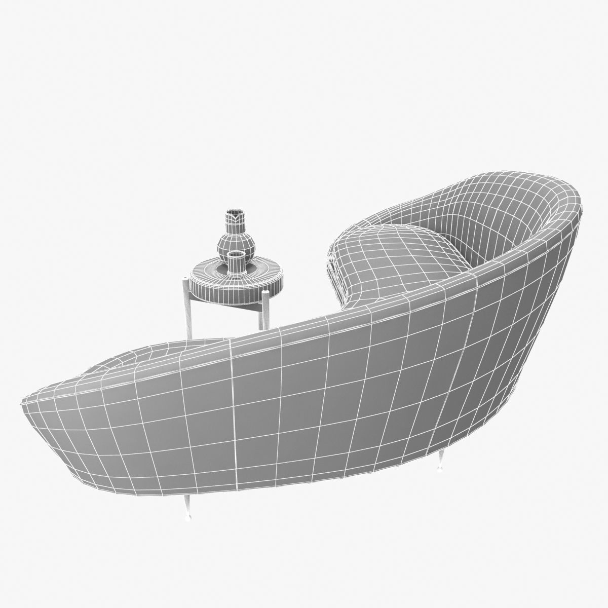 1950s Sofa in the Style of Ico Parisi 3D model_8