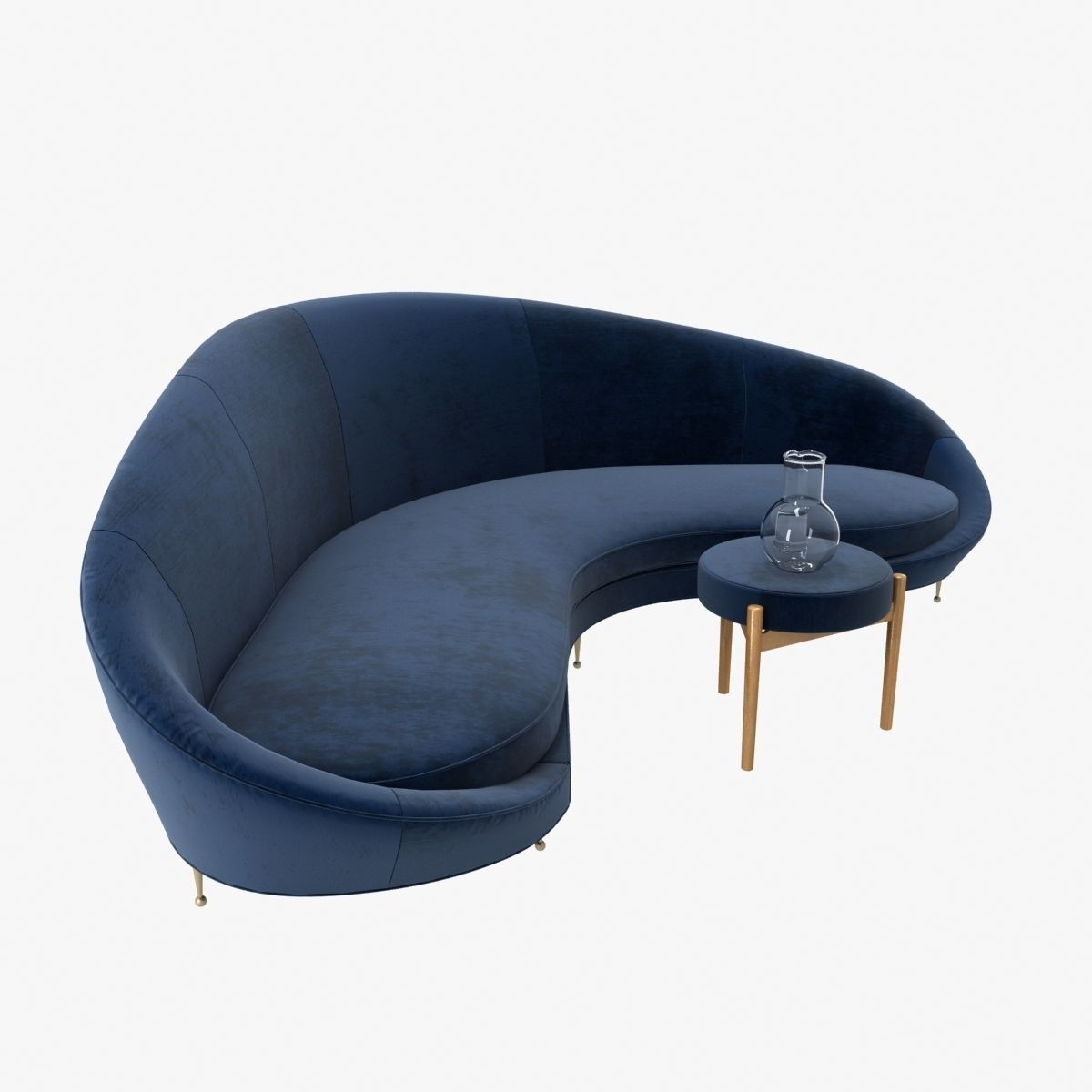 1950s Sofa in the Style of Ico Parisi 3D model_1