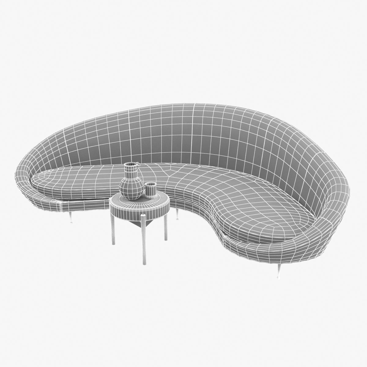 1950s Sofa in the Style of Ico Parisi 3D model_9