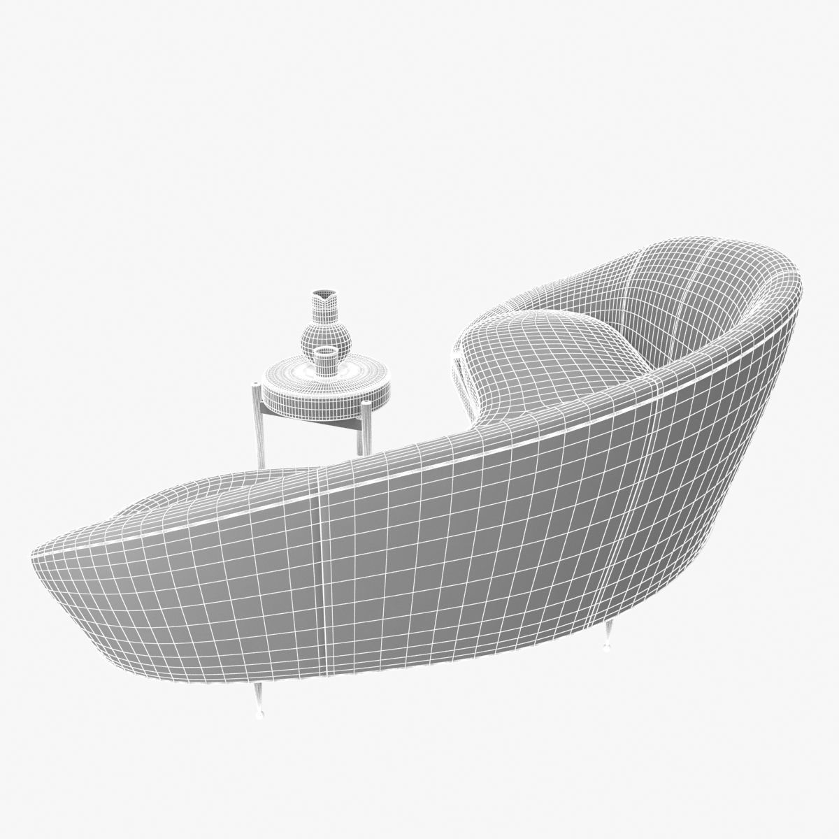 1950s Sofa in the Style of Ico Parisi 3D model_6