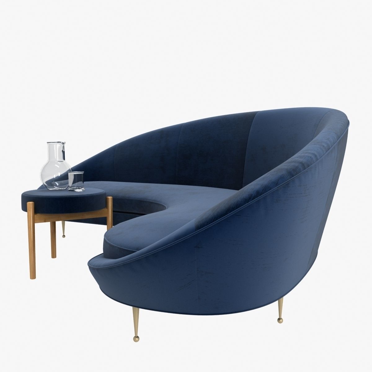 1950s Sofa in the Style of Ico Parisi 3D model_4