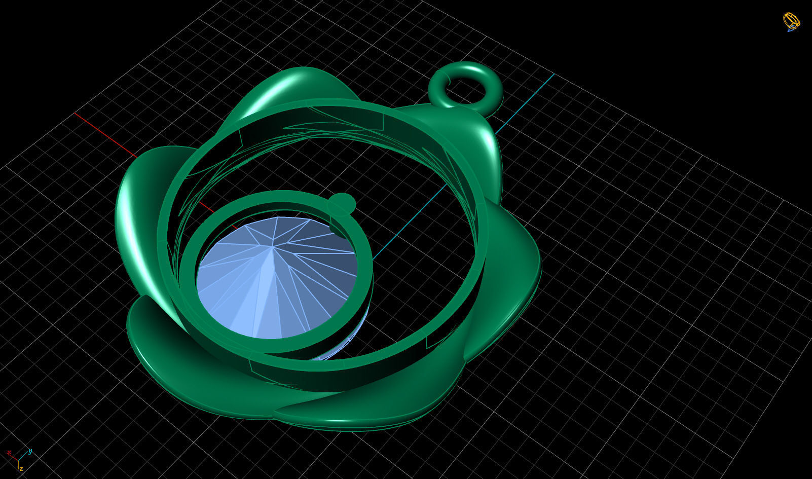 Ruby Pendant  Free 3D print model_6