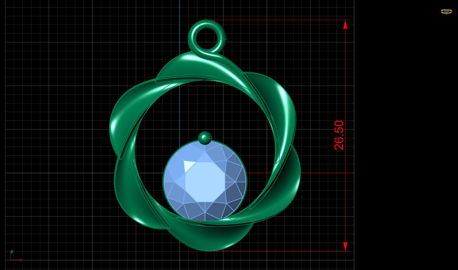Ruby Pendant  Free 3D print model_4