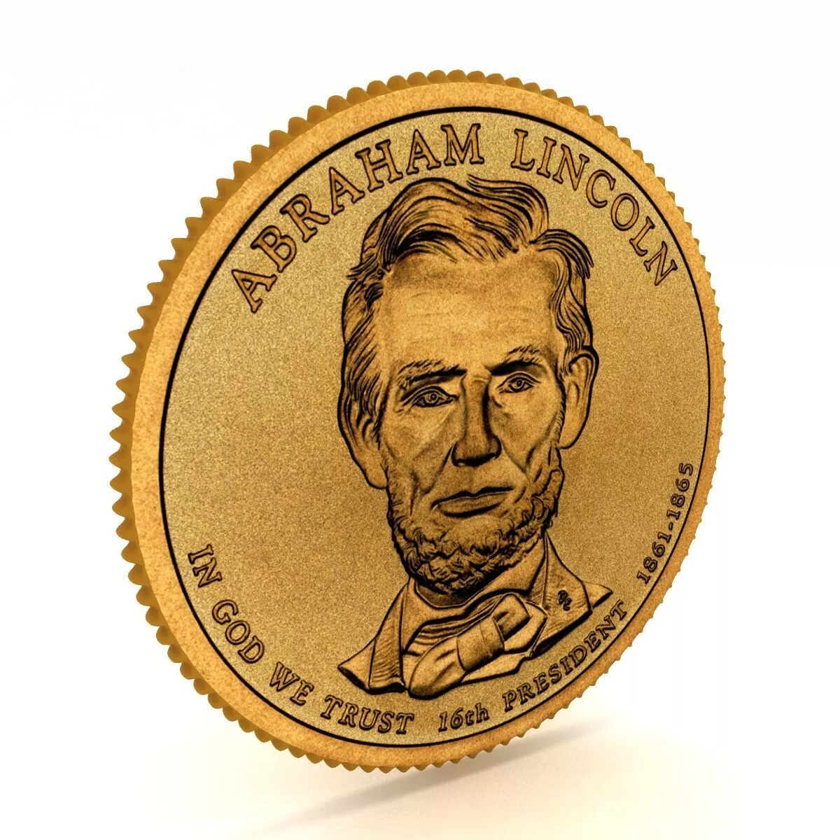 16th PRESIDENT Abraham Lincoln Presidential Coin 3D model