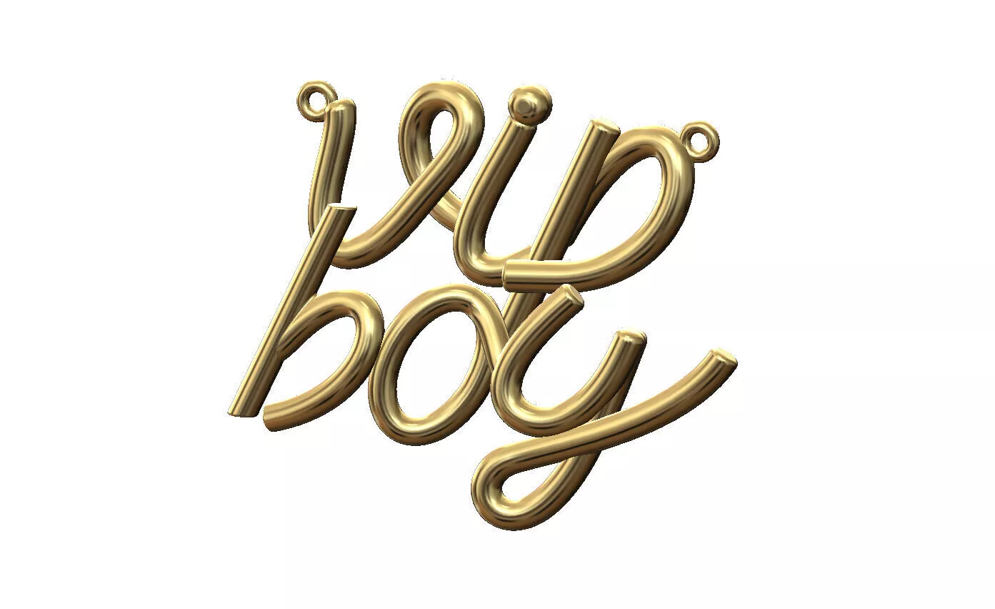 Vip Boy name 3d letters wire pendant and charm 3D print model