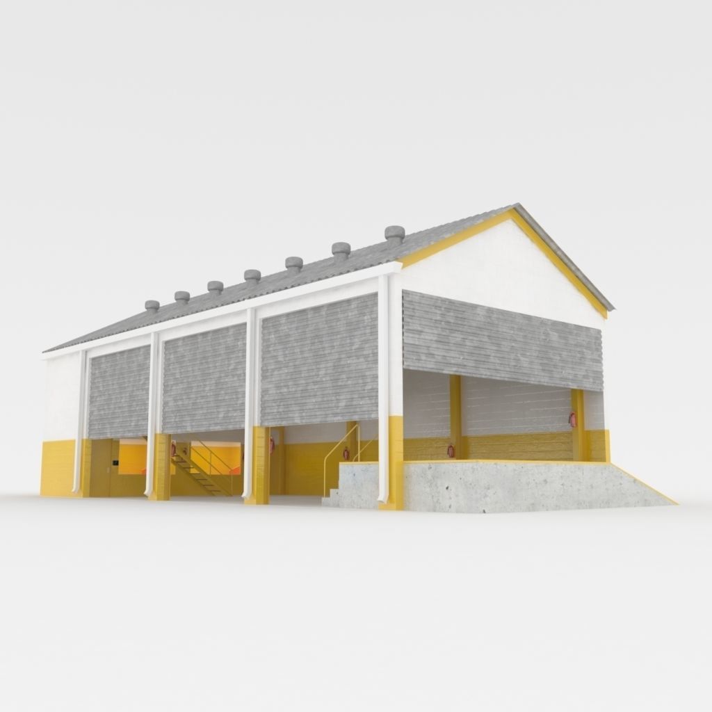 Industrial factory loading bay area 3D model_15