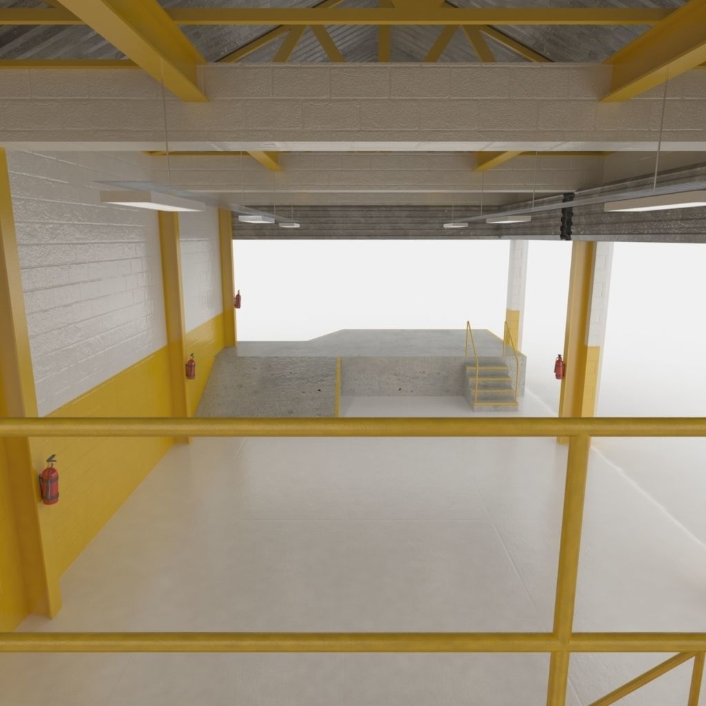 Industrial factory loading bay area 3D model_6