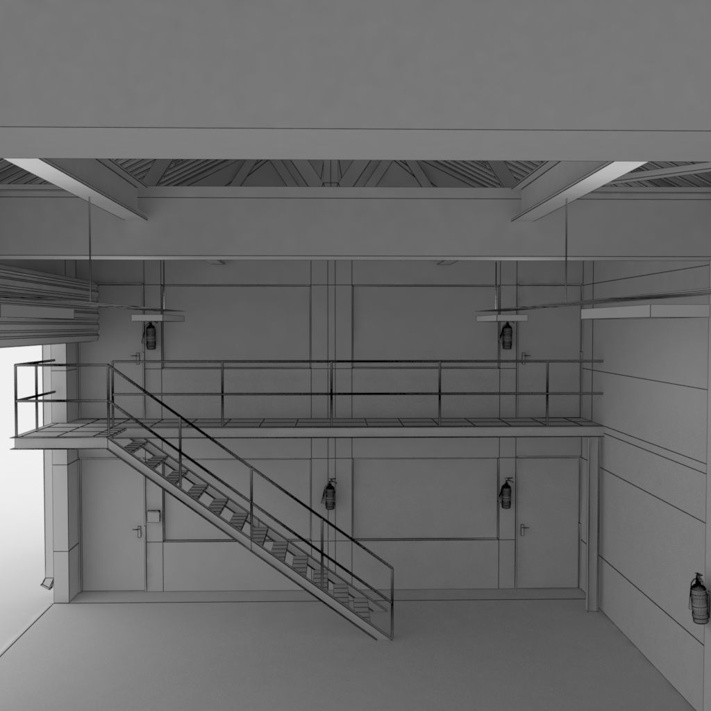 Industrial factory loading bay area 3D model_30