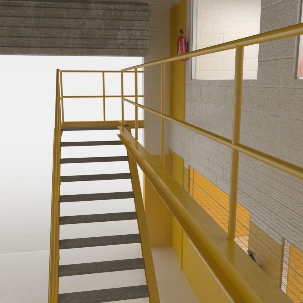 Industrial factory loading bay area 3D model_5