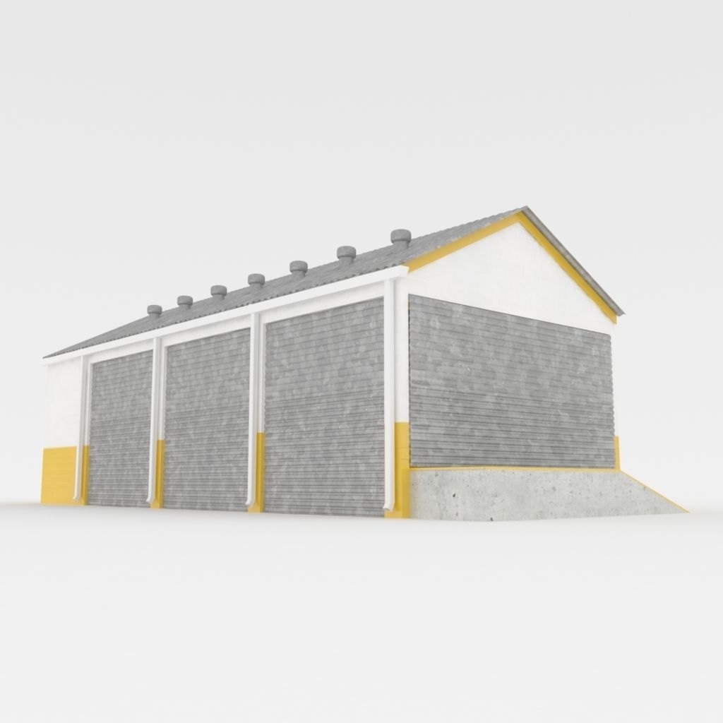 Industrial factory loading bay area 3D model_11