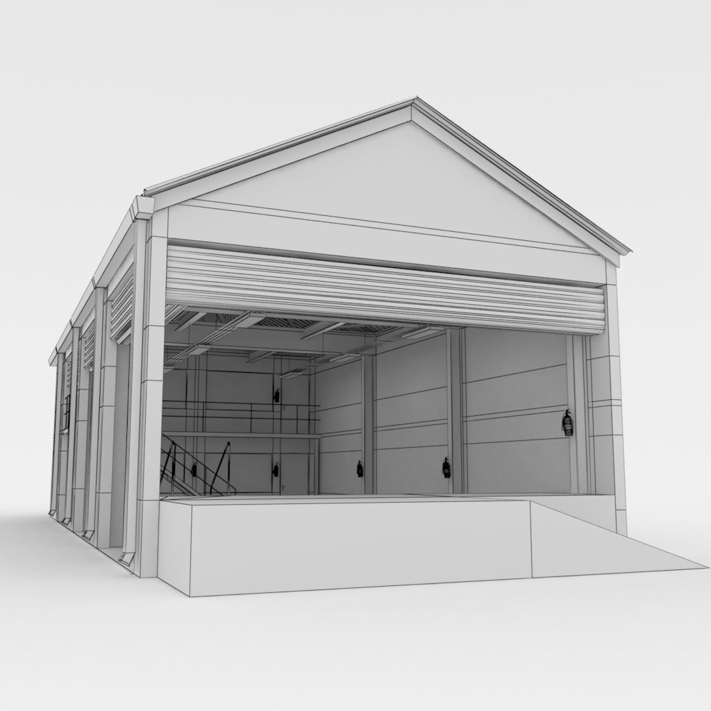 Industrial factory loading bay area 3D model_29