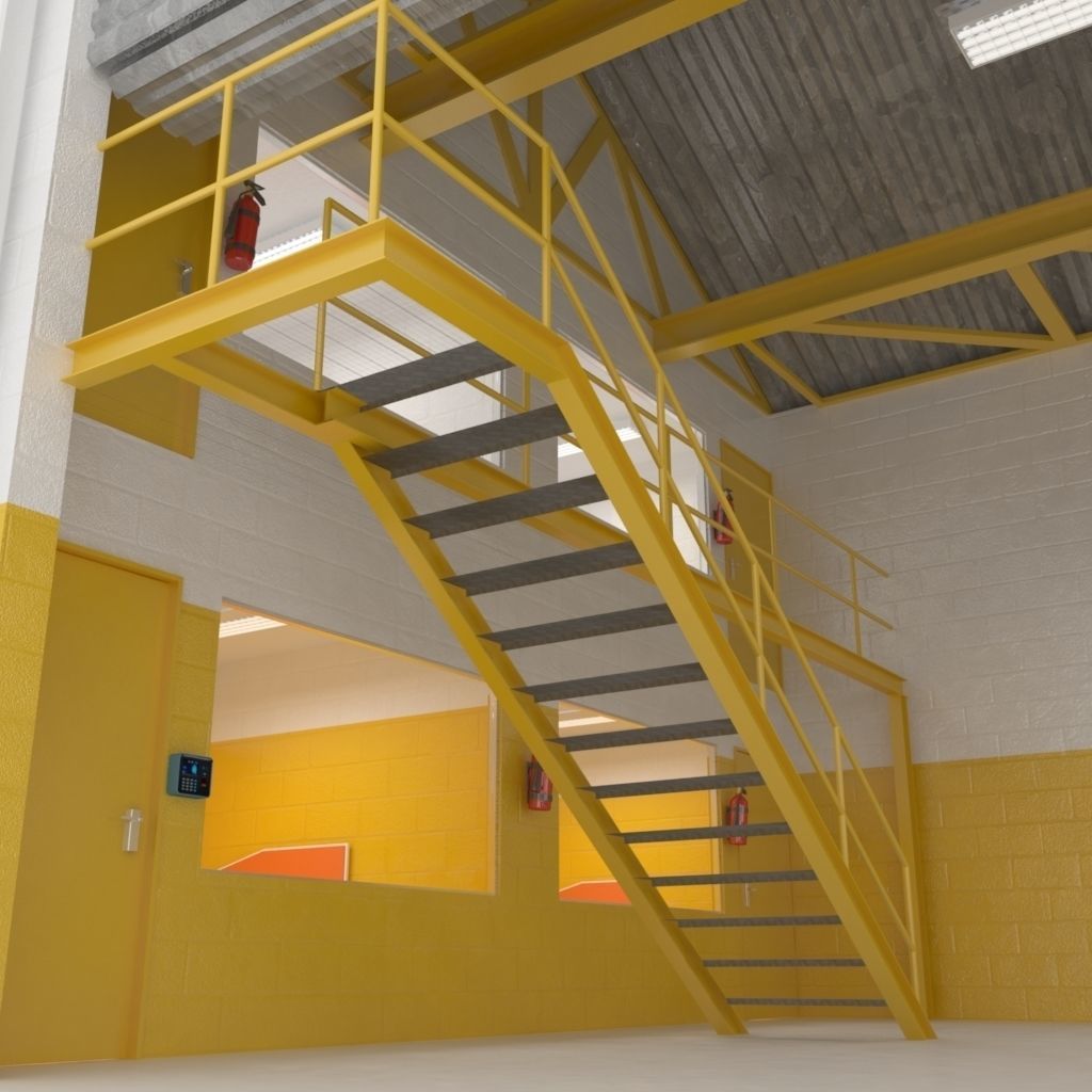 Industrial factory loading bay area 3D model_4