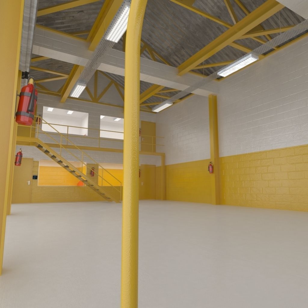 Industrial factory loading bay area 3D model_8