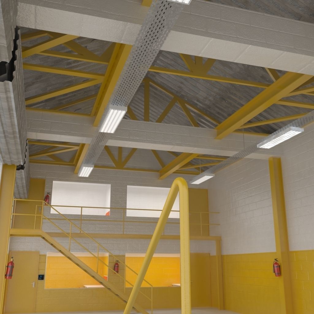 Industrial factory loading bay area 3D model_9