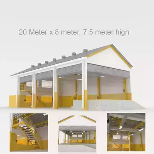 Industrial factory loading bay area 3D model