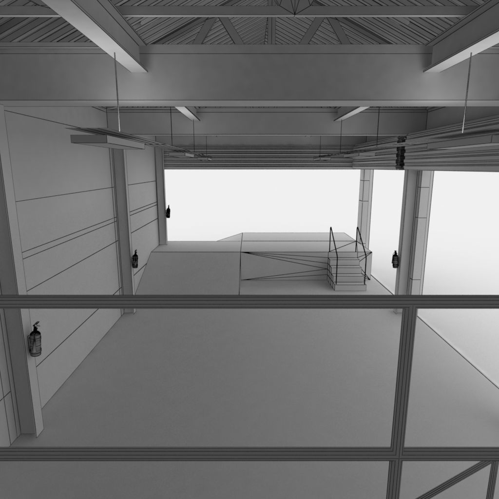 Industrial factory loading bay area 3D model_28