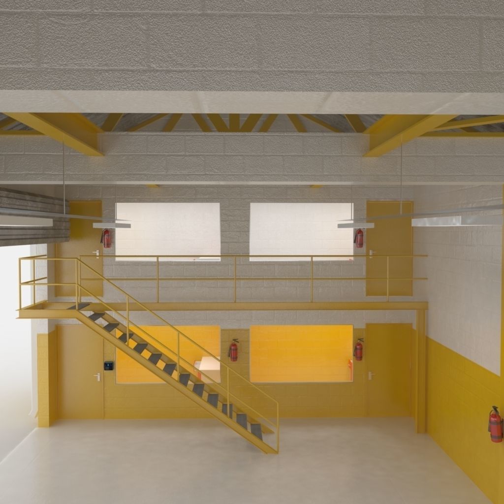 Industrial factory loading bay area 3D model_7