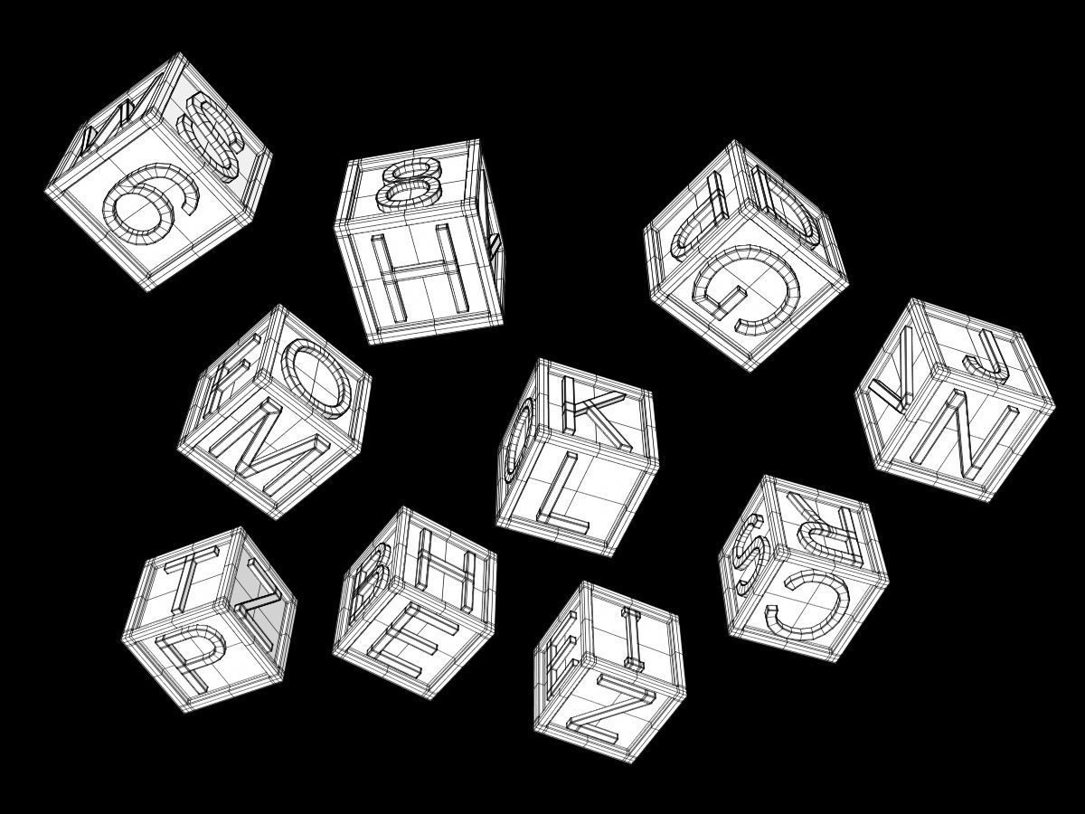 Alphabet Cubes Toy 3D model_3