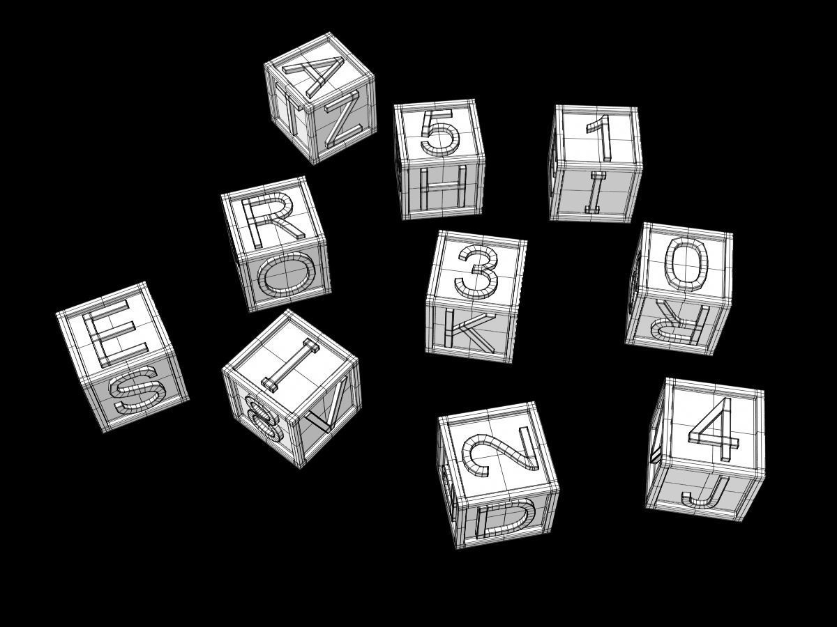 Alphabet Cubes Toy 3D model_1