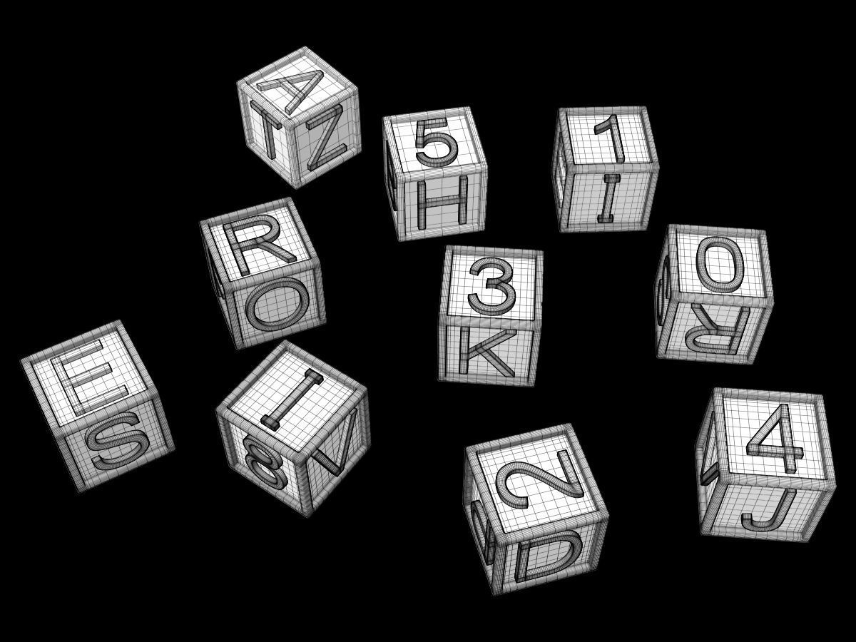 Alphabet Cubes Toy 3D model_2
