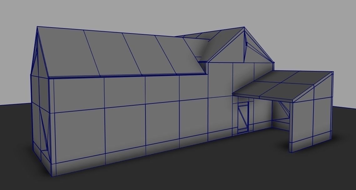 Set of 11 modular house for Game Low-poly 3D model_38