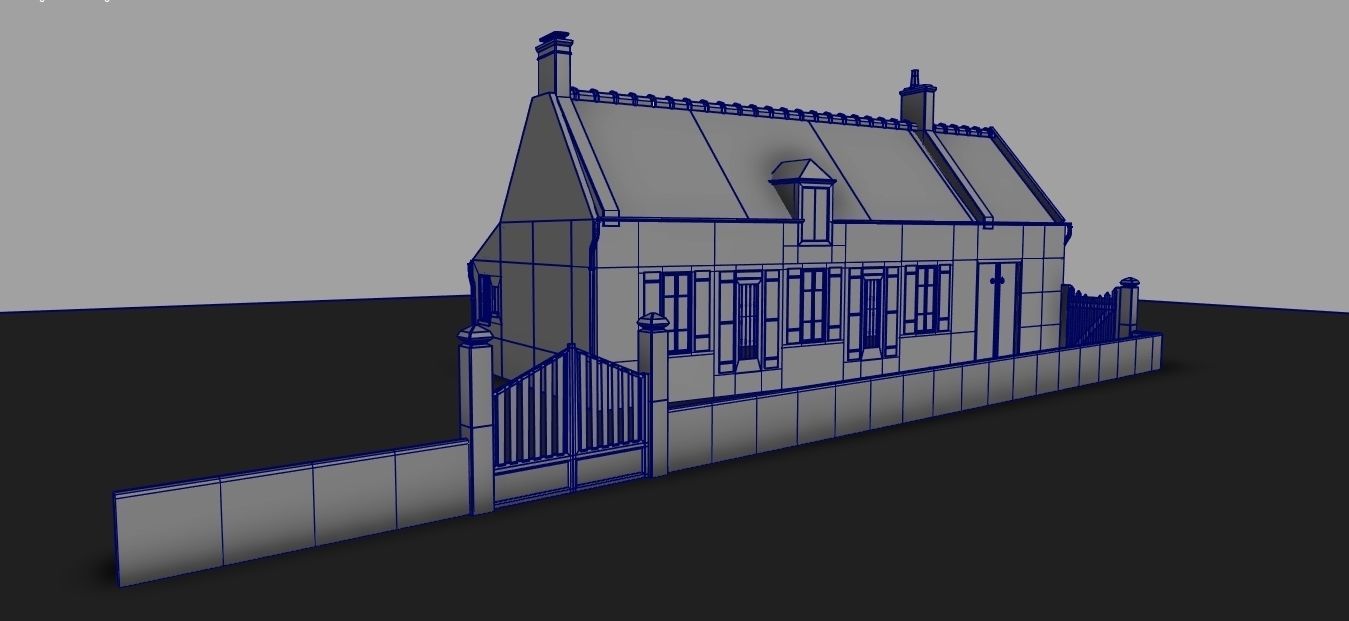 Set of 11 modular house for Game Low-poly 3D model_61