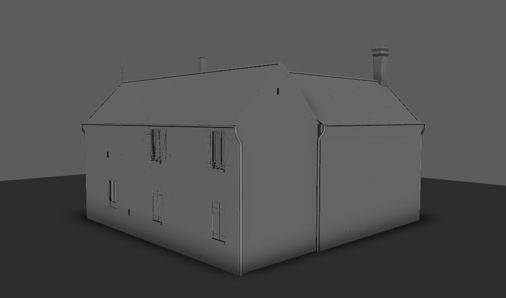 Set of 11 modular house for Game Low-poly 3D model_20