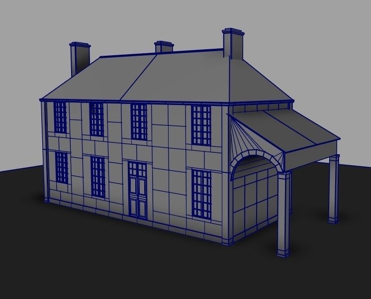 Set of 11 modular house for Game Low-poly 3D model_54