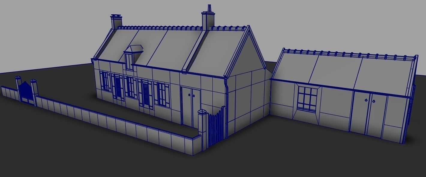 Set of 11 modular house for Game Low-poly 3D model_62